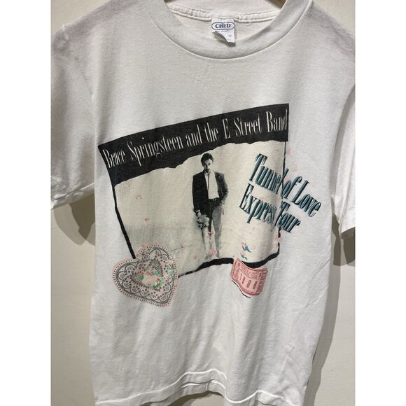 Vintage Bruce Springsteen Tunnel Of Love Tour ‘88 White T Shirt Size M - Picture 2 of 9